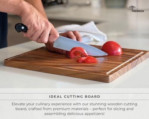 MERKEN Walnut Wood Cutting Board, 17" x 13"