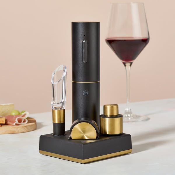 Rabbit 5-Piece Electric Wine Set with Automatic Corkscrew, Aerator