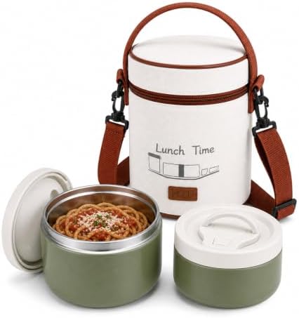 Greentainer Insulated Food Jar - Set of 2 (23oz + 16oz), Stainless
