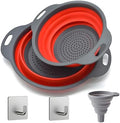 UVB Collapsible Colander Set, Space-Saving Foldable Kitchen Strainer