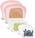 Reusable Silicone Storage Bag, 6 Packs Pocket, Snack, and Sandwich