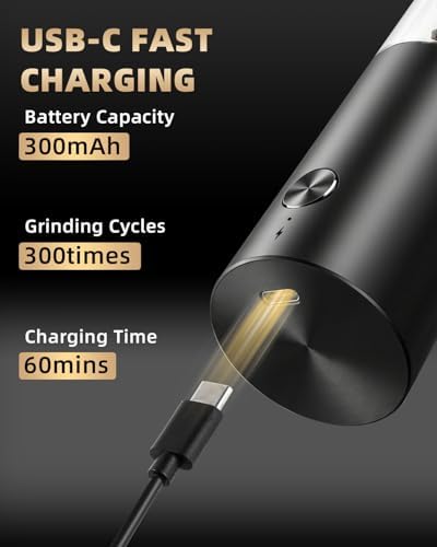Rechargeable Electric Salt and Pepper Grinder Set, 2 Pack
