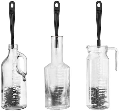 ALINK 3-Pack Long Black Bottle Cleaning Brush for Narrow Neck