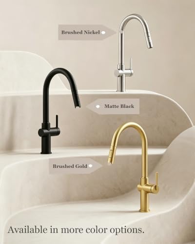 Tohlar Gold Kitchen Faucet with Pull-Down Sprayer