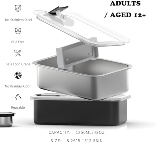 Bakpoco Stainless Steel Bento Lunch Box, 42oz Leak-Proof Lunch Box