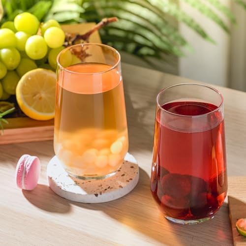 Wlasss Drinking Glasses Set of 6, 16.4 oz Crystal Water Glasses,Tall