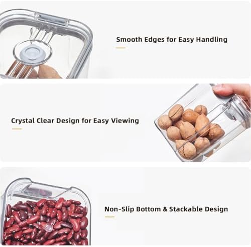 3-Piece Vacuum Seal Food Storage Containers with Pump, Airtight Clear