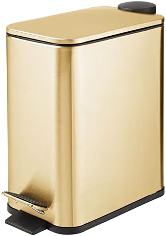 mDesign 1.3 Gallon Slim Metal Trash Can