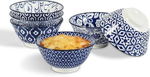 Selamica Ceramic 4 oz Dipping Bowls for Side Dishes, Set of 6, Vintage