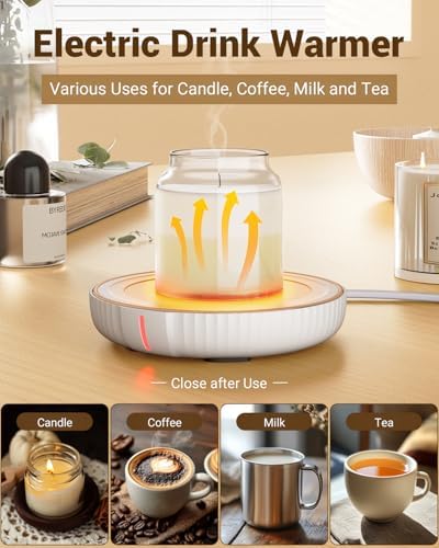 HouseGem Large Candle Warmer Plate - Coffee Cup Mug Warmer for Desk