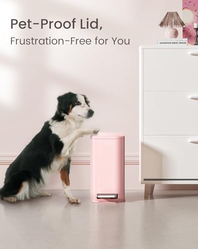 Cesun Small Bathroom Trash Can, 1.3 Gal, Pink