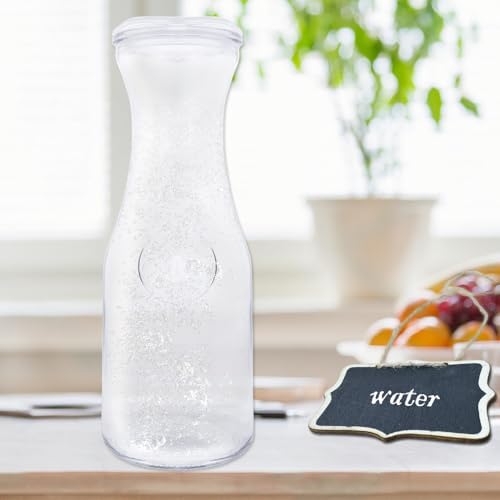 3 Pack 34 oz Glass Carafe with Lids Water Decanter Juice Pitcher