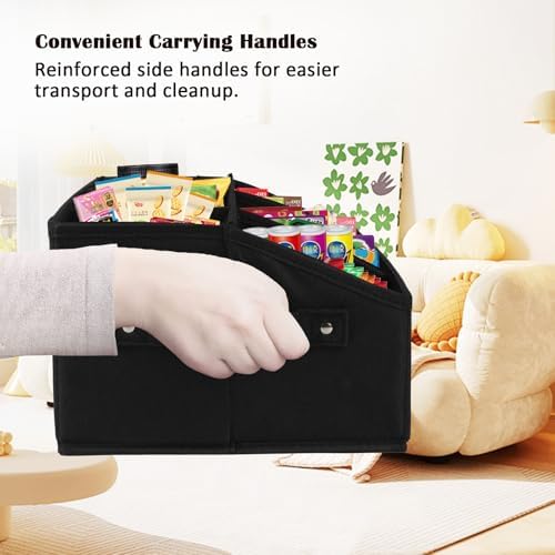 Countertop Fabric Snack Organizer, 6 Compartments, Black