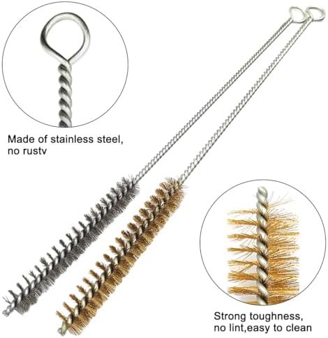 12 Pcs Brass Wire Brush Stainless Steel Wire Brush Set, 12"/30.5cm
