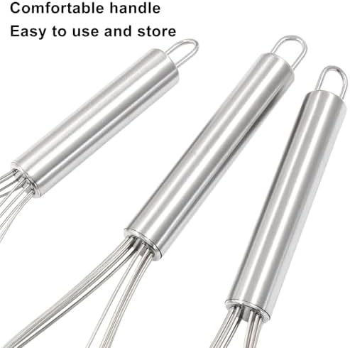 3 Pcs Kitchen Flat Whisk Set, Stainless Steel
