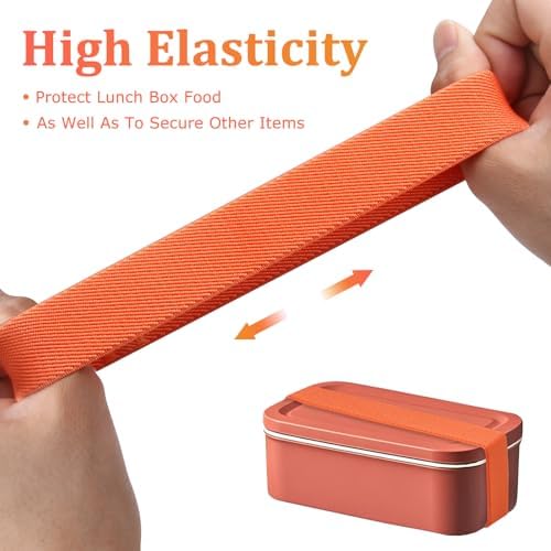 Bento Box Elastic Cinch Belt,4PCS Universal Lunch Box Fixing Strap