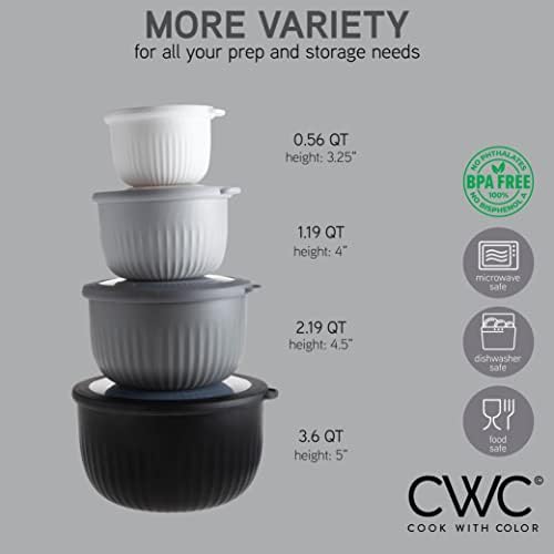COOK WITH COLOR Mixing Bowls Bundle - 12 Piece Plastic Nesting Bowls