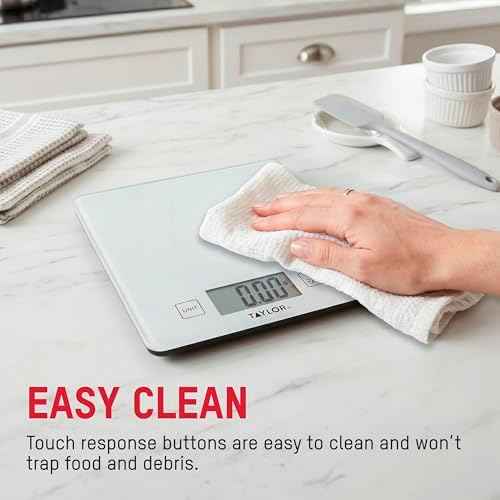 Taylor Compact Glass Kitchen Food Scale, 11 lb Capacity Digital Scale