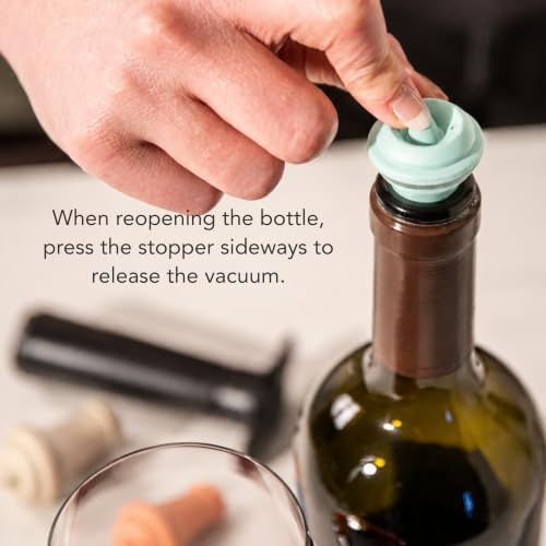 Vacu Vin Loop Wine Stopper, 4-Pack Wine Bottle Stopper, Cork