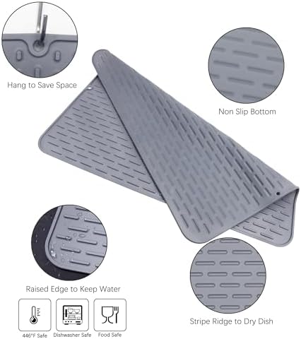 To encounter Silicone Dish Drying Mat - Extral Large 24" x 18" - Set