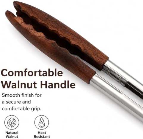 Wooden Tongs Set of 2, 11.8 and 15.4 Inch
