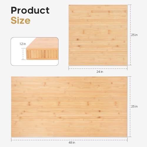 FAHKNS Bamboo Butcher Block Worktop, 24 x 25