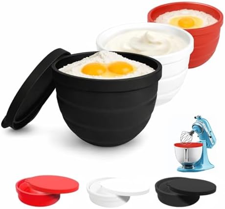 Foldable Silicone Bowl Liners with Lid for KitchenAid Mixer