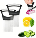 2Pcs Stainless Steel Onion Holder for Slicing, Onion Slicer Holder