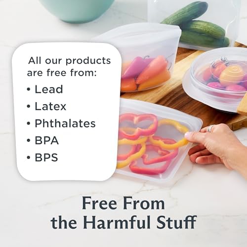 Stasher Reusable Silicone Bags and Stretch Lids, 10-Pack Starter Kit