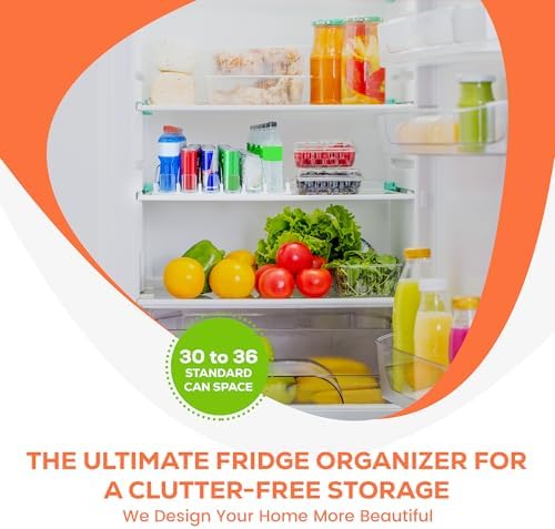 Drink Organizer for Fridge. Ultra Space Saving Soda Can Organizer with