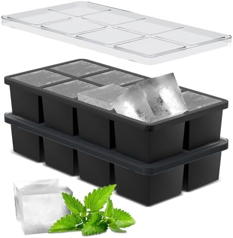 Samuelworld Large Ice Cube Tray: Upgraded Silicone Square Ice Cube