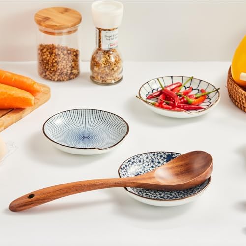 Ceramic Spoon Rest for Stove Top, Spoon Holder Set of 4 Kitchen