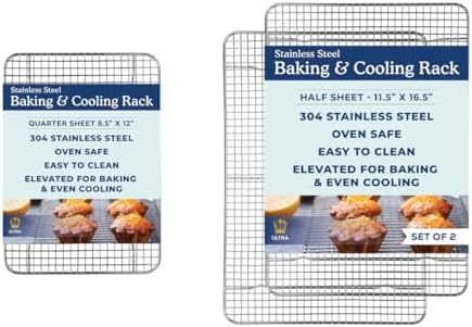 Ultra Cuisine Heavy Duty 100% Stainless Steel Cooling Rack for Cooking