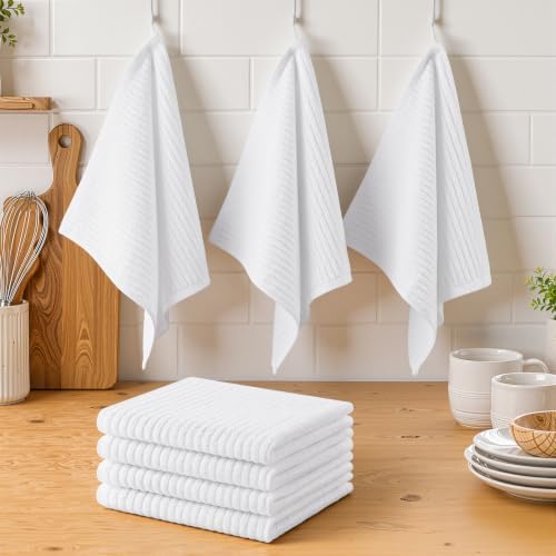 Homaxy 100% Cotton Kitchen Dish Cloths 12 Pack, 12"x12" Dish Rags
