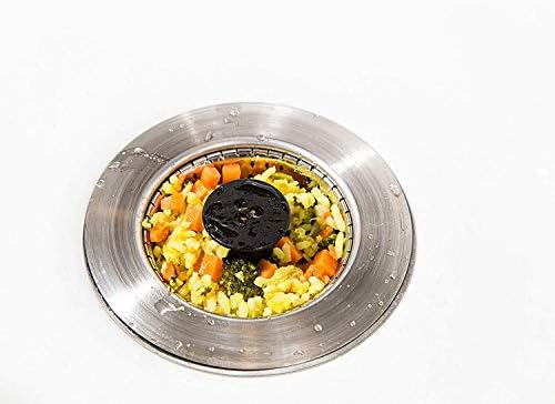 Kitchen SinkShroom Stainless Steel Sink Strainer, Black, 6-Pack