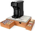 Wooden K Cup Organizer Coffee Pod Storage Box, K Cup Holder with 3 Drawer