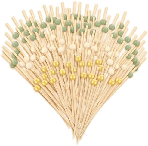 Foldtier 150 Pcs Cocktail Pick 4.7" Toothpick for Appetizer, Sage