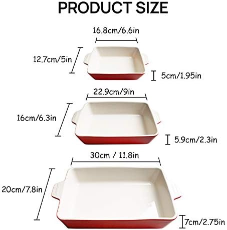 Sweejar Ceramic Bakeware Set, 11.8 x 7.8 x 2.76 Inches, White