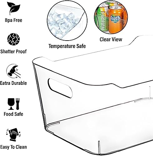 Clear Plastic Storage Bins for Kitchen Organization or Pantry