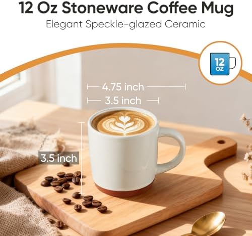 E-far Ceramic Coffee Mug Set of 4, 12oz Modern Coffee Cups, Multicolor