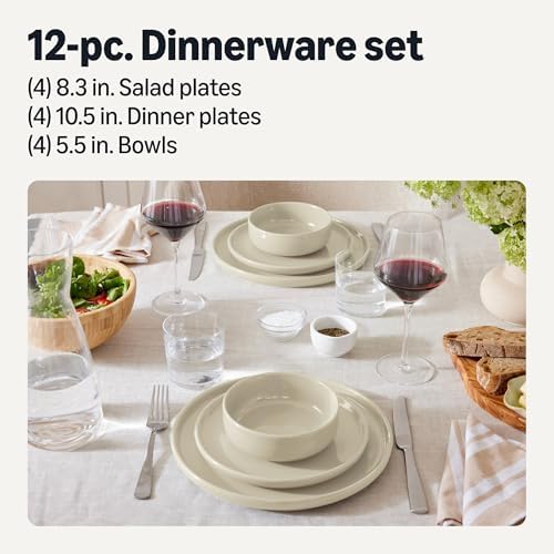 Amazon Basics Glazed Stoneware Dinnerware Set, Ceramic
