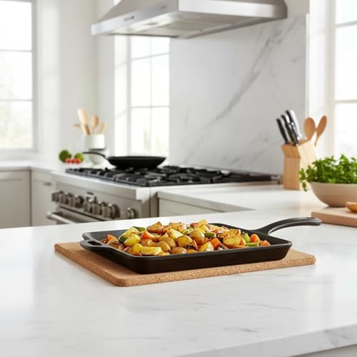 Cork Trivets for Hot Dishes Rectangle, 12" x 7" High-Density Thick