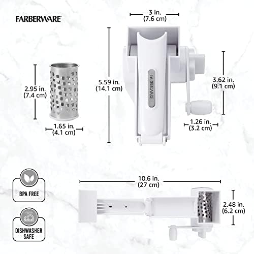 Farberware Pro Rotary Cheese Grater, Stainless Steel Drum