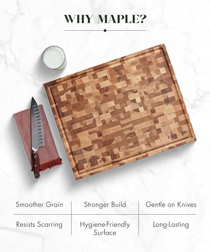 Labell Canadian Maple Cutting Board, 16 x 20 x 1.5 Inches