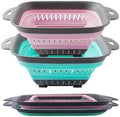Collapsible Colander Set, Square Round Triangles Silicone Kitchen