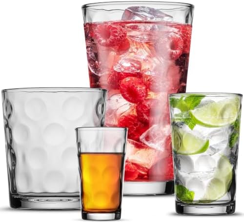 Melrose 24-Piece Family Drinking Glasses Set - Everyday Drinking