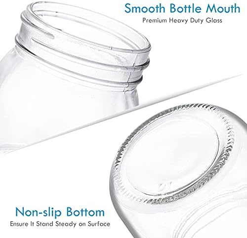 YEBODA 9 Pack 10 oz Wide Mouth Mason Jars with Lids