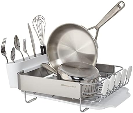 KitchenAid Compact Satin Wire Rust Resistant, Expandable Dish Rack
