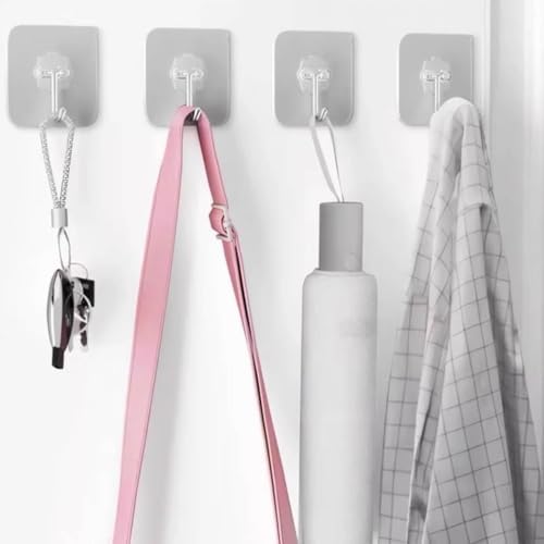 DDMY Adhesive Wall Hooks Clear 50lb(Max) Heavy Duty Hanging Sticky-10