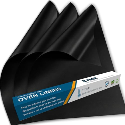Oven Liners for Bottom of Oven - 3 Pack Large Oven Mats, 17”x25”